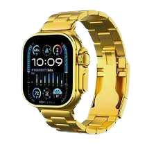 "HK9 Ultra Golden Edition: Big 2.2 Infinite Display Smartwatch with Wireless Charging, Bluetooth Call, Sleep Monitoring - Series 8"